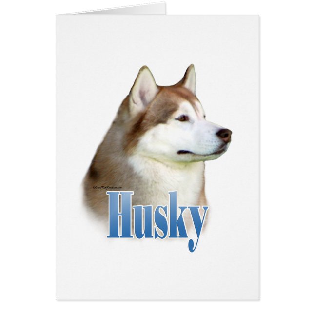 Red Siberian husky Namn Hälsningskort (Framsidan)