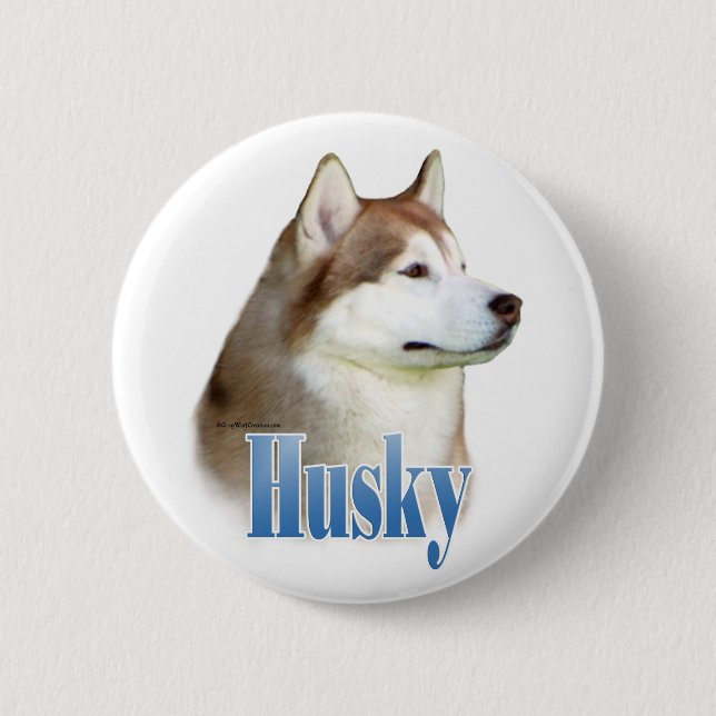 Red Siberian husky Namn - knapp (Framsida)