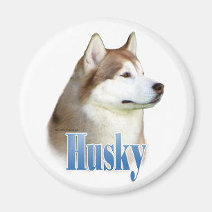 Red Siberian husky Namn - Magnet