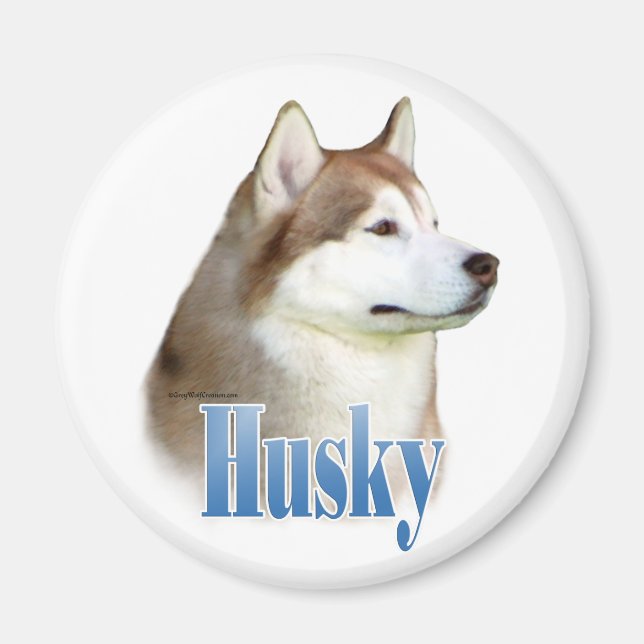 Red Siberian husky Namn - Magnet (Framsidan)