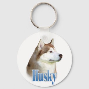 Red Siberian husky Namn Nyckelring
