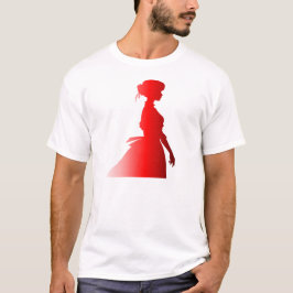 Red Silhouette 1800s Mode Woman 7 T Shirt