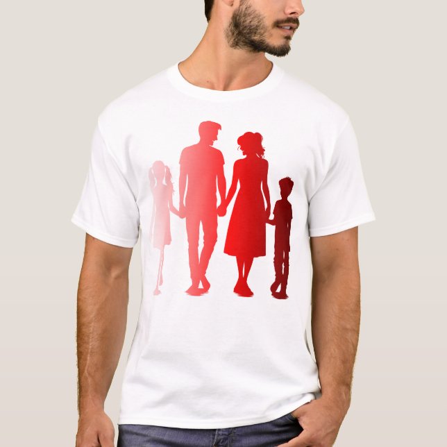 Red Silhouette Matching Family Shirt T (Framsida)