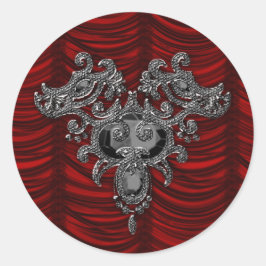 Red Silke Gothic Bröllop Runt Klistermärke
