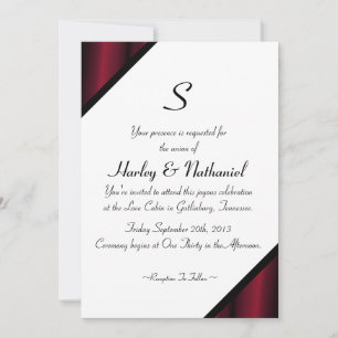 Red Silke Monogrammed Inbjudningar