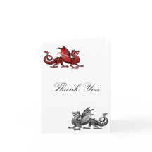 Red Silver Dragon - tackkort