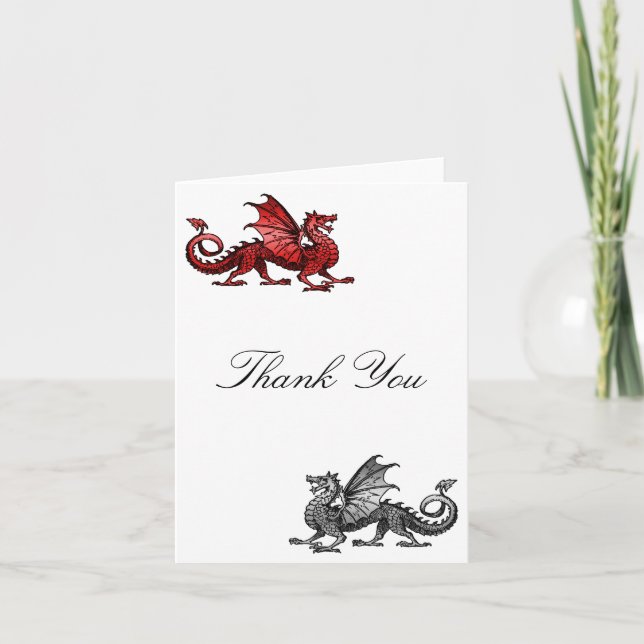 Red Silver Dragon - tackkort (Framsida)