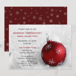 Red Silver Festive Corporate julfest Inbjudan