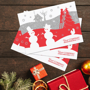 Red & Silver Glitter Company Helgdag Card Inbjudningar