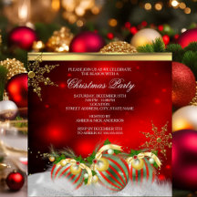 Red Silver Guld Holly Baubles jul Party 3