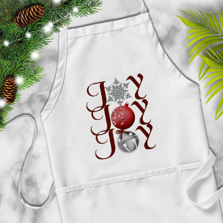 Red Silver jul Joy Apron Förkläde