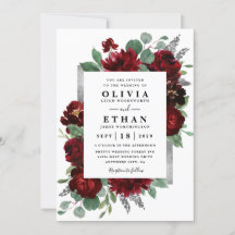 Red & Silver Land Burgundy Ro Winter Wedding