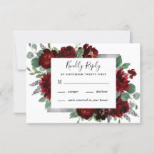 Red & Silver Land Burgundy Ro Winter Wedding