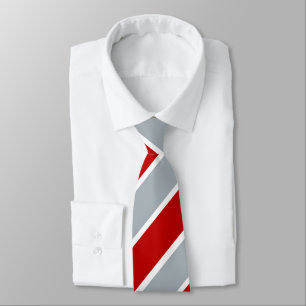 Red Silver och White Regimental Rand Tie Slips