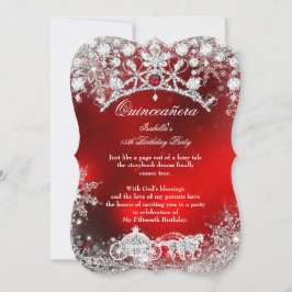 Red silver Quinceanera 15:e vintern Wonderland Inbjudningar