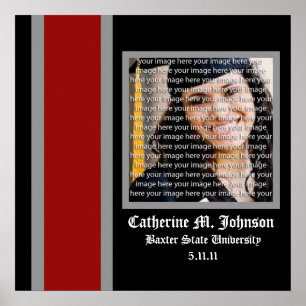 Red & Silver School Studenten Ram Wall Art Art Poster