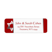 Red Silver Star of David Returadress