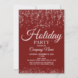 Red Silver String Ljus Corporate Julfest Inbjudningar