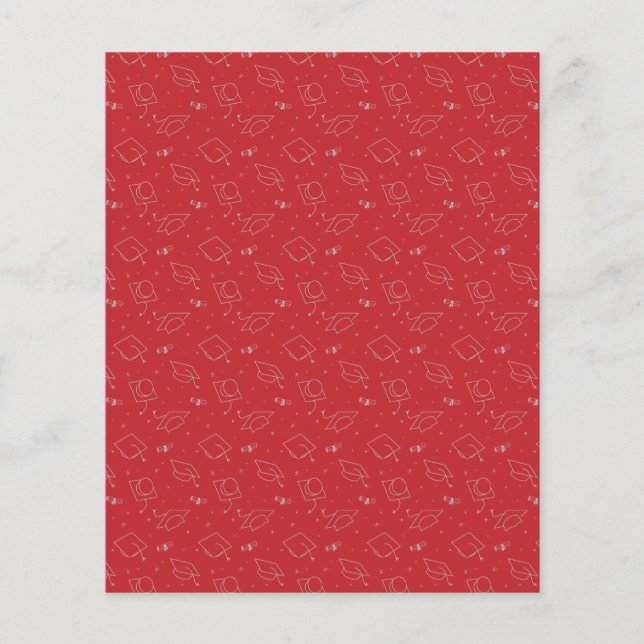 Red & Silver Studentmössa Toss Scrapbook Papper (Framsida)