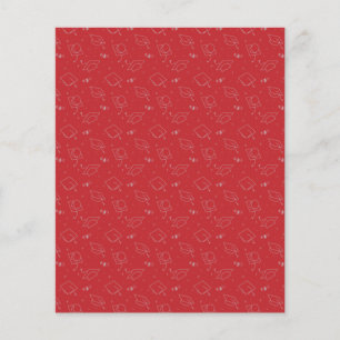 Red & Silver Studentmössa Toss Scrapbook Papper