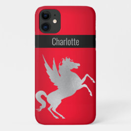 RED SILVER UNICORN IPHONE COVER anpassade