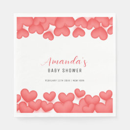 Red Simple A Little Baby Shower Pappersservett