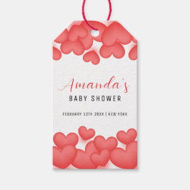 Red Simple A Little Baby Shower Presentetikett