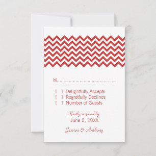 Red Simple Chevron Responcard Card OSA Kort