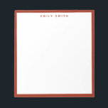 Red Simple Modern Anteckningsblock<br><div class="desc">Anteckningsblocket Red Simple Modern Professionell Gräns</div>