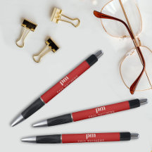 Red Simple Modern Professionell Monogram och Namn