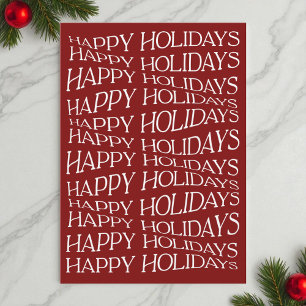 Red Simple Modern Unique Typography Glad helg Julkort