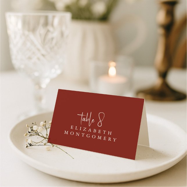 Red Simple Modern Wedding Calligraphy Bordsnummer (Skapare uppladdad)