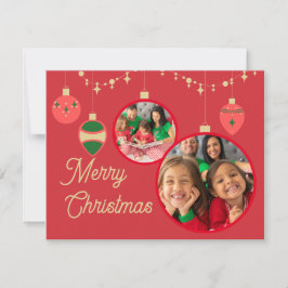 Red Simple Roligt Festive jul Photo Collage Julkort