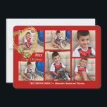 Red Six Photo Collage Helgdag Card Inbjudningar<br><div class="desc">Skicka helgdag önskemål med den här vackra personligen med fotokort med dina känslor, namn och rum för 6 foton. Kortet är enkelt att anpassa med alternativ för ordalydelse, teckensnitt, färg och papper form. Inte exakt vad du är tittar för? Alla våra produkter kan vara designad anpassningsbar för att uppfylla dina...</div>