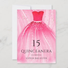 Red Sjöjungfru Dress 15:e Quinceanera Party Inbjudningar