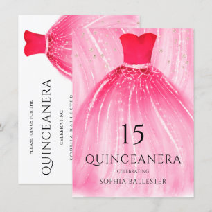 Red Sjöjungfru Dress 15:e Quinceanera Party Inbjudningar