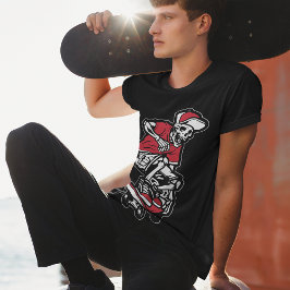 Red Skeleton Riding Skateboard Coola Manar Graphic T Shirt
