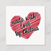 Red Sketchy Heart "Made with Kärlek"