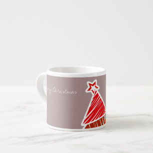 Red Sketchy Julgran Espresso Mugg Espressomugg