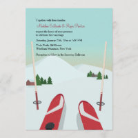 Red Skis bröllopsinbjudan