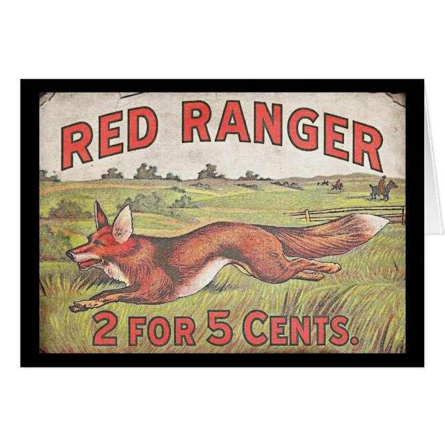 Red Skogsvaktare Fox Hälsningskort (Framsidan Horizontal)