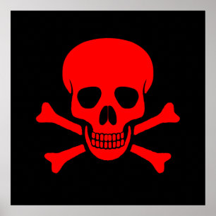 Red Skull & Crossbone Poster