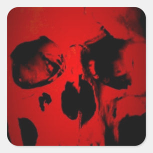 Red Skull Fyrkantigt Klistermärke
