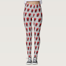 Red Skull Halloween Print Leggings