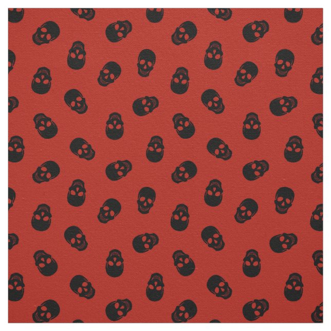 Red Skull Happy halloween Modern Tyg (Provkarta)