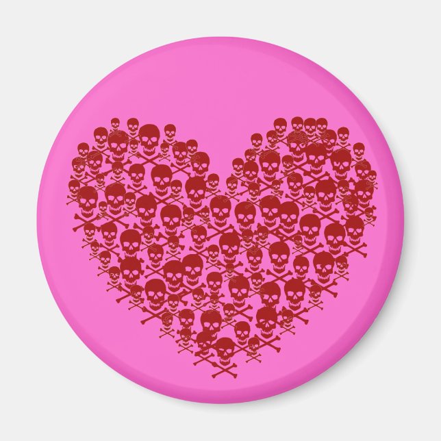 Red Skull Heart Magnet (Framsidan)
