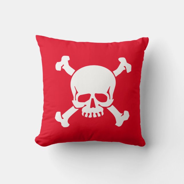 Red Skull och Crossbone, Pirat Flagga Kudde (Framsida)