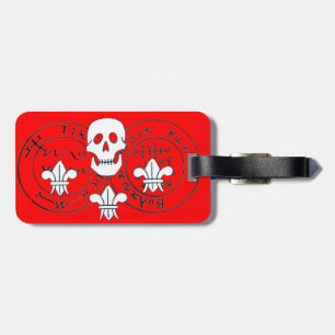 RED SKULL OCH FLEUR DE LISE /PIRATER TREASURE KART BAGAGEBRICKA