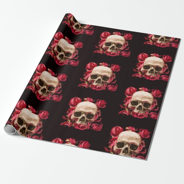 Red Skull och Gothic Black Presentpapper (Utrullad)