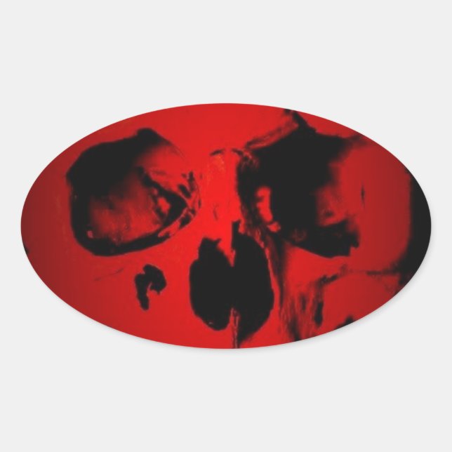 Red Skull Ovalt Klistermärke (Framsida)